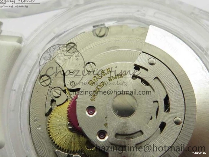 Best Phantomlab Edition 3AF White Dial Submariner VR3135 on Strap Rubber Blue Transparent Light 1109